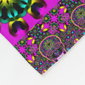 砂糖のスカルのネオンのピンク フリースブランケット (角)