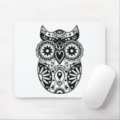 砂糖のスカルのフクロウの黒及び白 マウスパッド (マウス)