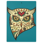 砂糖のスカルのフクロウ-入れ墨のデザイン クリップボード (裏面)