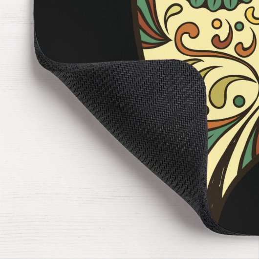 砂糖のスカルのフクロウ-入れ墨のデザイン マウスパッド (コーナー)