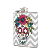 砂糖のスカルのフラスコ、死者、花の日 フラスク (左)