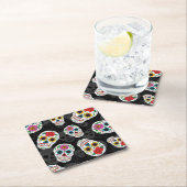 砂糖のスカルのプリントのコースター スクエアペーパーコースター (インサイチュ)