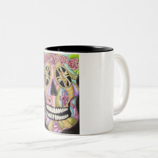 砂糖のスカルのマグ ツートーンマグカップ (正面右)