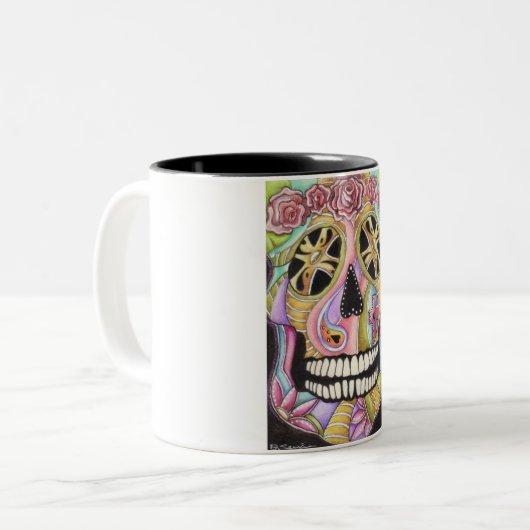 砂糖のスカルのマグ ツートーンマグカップ (正面左)