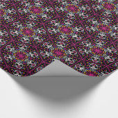 砂糖のスカルの万華鏡のように千変万化するパターンのハロウィンのギフト用包装紙 ラッピングペーパー (角)