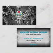 砂糖のスカルの入れ墨パーラーの名刺 名刺 (正面/裏面)