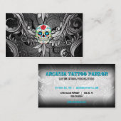 砂糖のスカルの入れ墨パーラーの名刺 名刺 (正面/裏面)