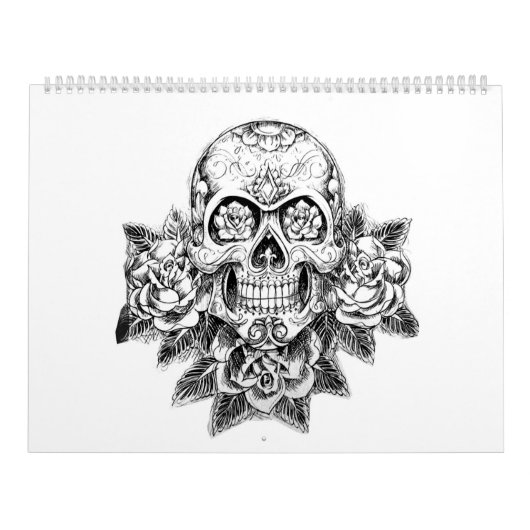 砂糖のスカルの大人の着色のカレンダー カレンダー (カバー)