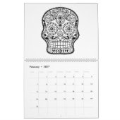 砂糖のスカルの大人の着色のカレンダー カレンダー (2月 2027)