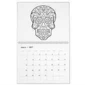 砂糖のスカルの大人の着色のカレンダー カレンダー (3月 2027)