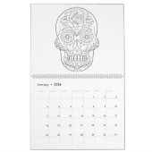 砂糖のスカルの大人の着色のカレンダー カレンダー (1月 2026)