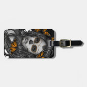 砂糖のスカルの女の子 ラゲッジタグ (正面横)