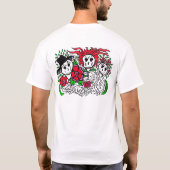 砂糖のスカルの女性のティー Tシャツ (裏面)