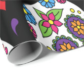 砂糖のスカルの恐く、血も凍るような脅かすこと ラッピングペーパー (ロールコーナー)