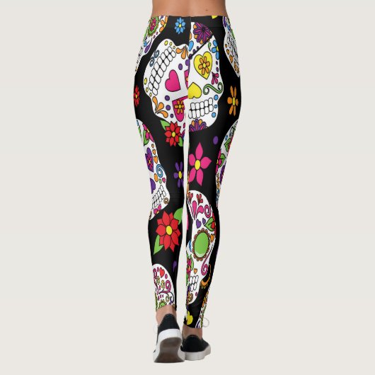 砂糖のスカルの恐く、血も凍るような脅かすこと レギンス (裏面)