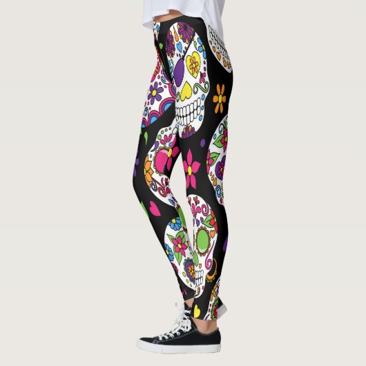 砂糖のスカルの恐く、血も凍るような脅かすこと レギンス (左)