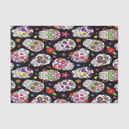 砂糖のスカルの恐く、血も凍るような脅かすこと 薄葉紙 (正面)