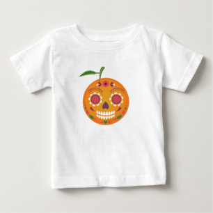 砂糖のスカルの白い幼児のTシャツ ベビーTシャツ
