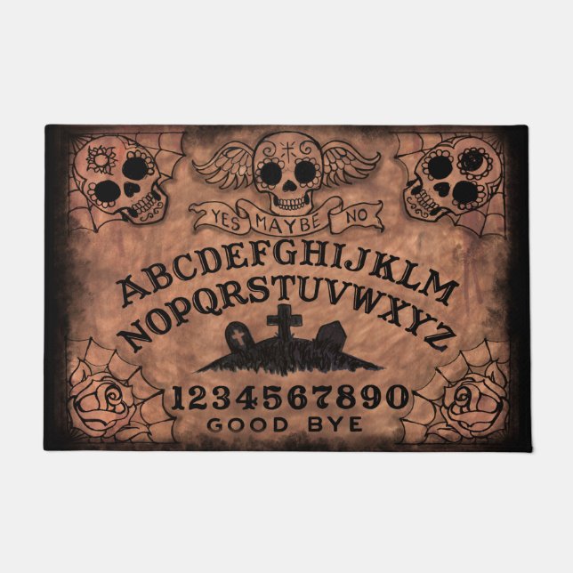 砂糖のスカルの魔法使い板ドア・マット ドアマット (正面)