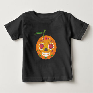 砂糖のスカルの黒の幼児のTシャツ ベビーTシャツ