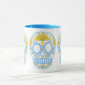 砂糖のスカルの(青か黄色の)マグ マグカップ (中央)
