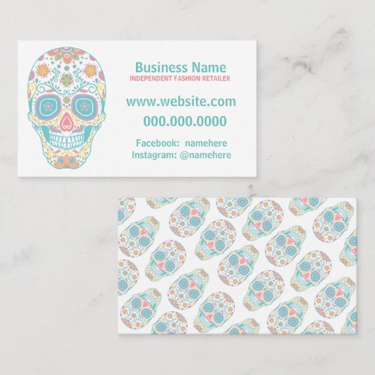 砂糖のスカルのLulaのファッションの小売商の名刺 名刺 (正面/裏面)