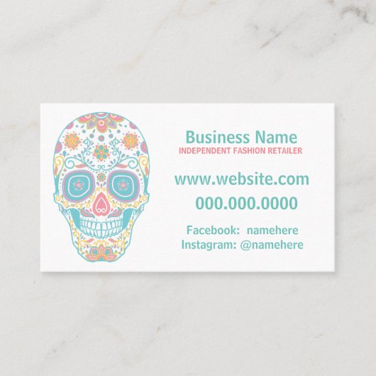 砂糖のスカルのLulaのファッションの小売商の名刺 名刺 (正面)