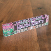 砂糖のスカルは個人化なります デスクネームプレート (側面)