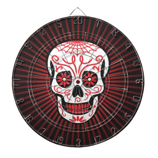 砂糖のスカルは黒を破烈させました ダーツボード (正面)