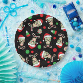 砂糖のスカルサンタ ペーパープレート (パーティー)