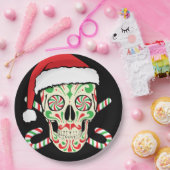 砂糖のスカルサンタ ペーパープレート (パーティー)