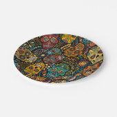 砂糖のスカルハロウィン7"パーティーのプレート ペーパープレート (アングル)