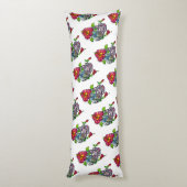 砂糖のスカル及び花 ボディピロー (裏面 (縦))