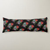 砂糖のスカル及び花 ボディピロー (正面)