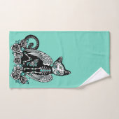 砂糖のスカル猫 バスタオルセット (ハンドタオル)