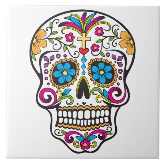 砂糖のスカル タイル (正面)