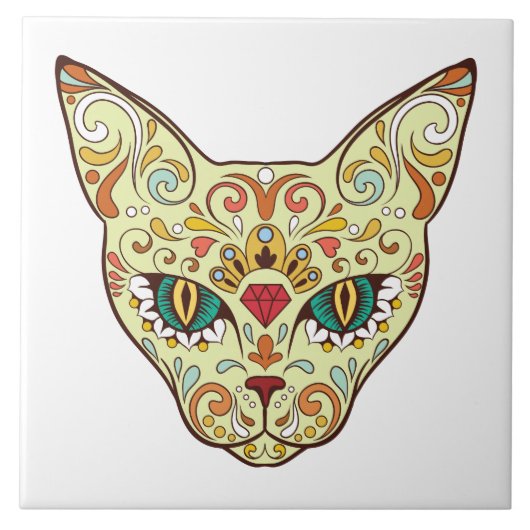 砂糖のスカル タイル (正面)