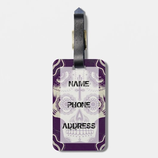 砂糖のスカル ラゲッジタグ (裏面縦)