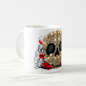 砂糖のスカル-入れ墨のデザイン コーヒーマグカップ (正面左)