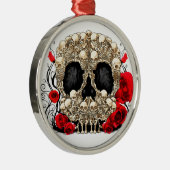 砂糖のスカル-入れ墨のデザイン メタルオーナメント (右)