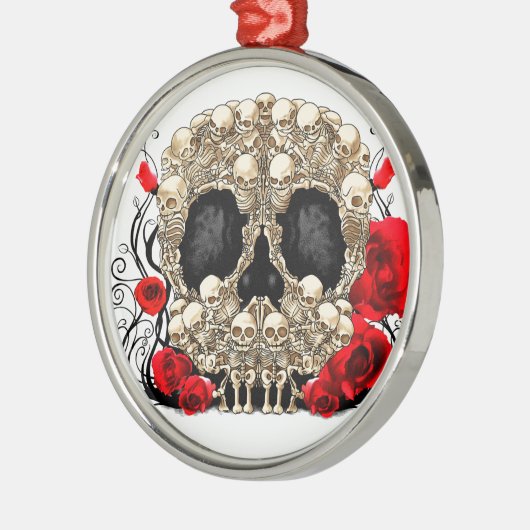 砂糖のスカル-入れ墨のデザイン メタルオーナメント (左)