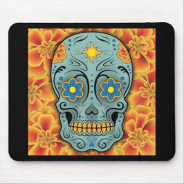 砂糖のスカル-死んだのの日(マリーゴールド) マウスパッド