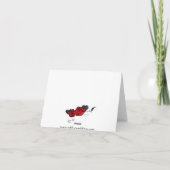 砂糖のスカルBalckおよび赤いメッセージカード カード (裏面)