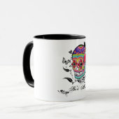 砂糖のスカルCalaveras Dia De Los Muertes Art マグカップ (正面左)