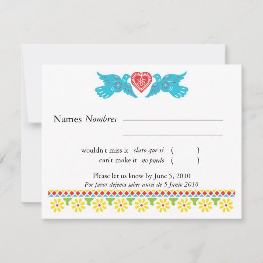 砂糖のスカルRSVPカード 出欠カード (正面)