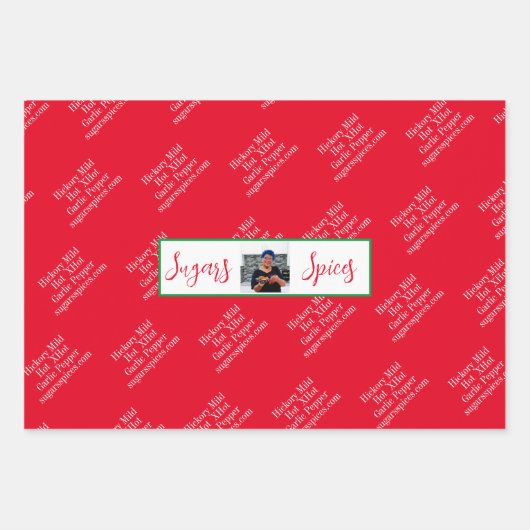 砂糖のスパイス包装紙フラットシートセット3 ラッピングペーパーシート (正面)