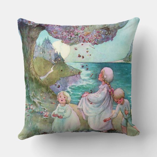 砂糖のスモモの木の子供のアンアンダーソンのファインアート クッション (裏面)