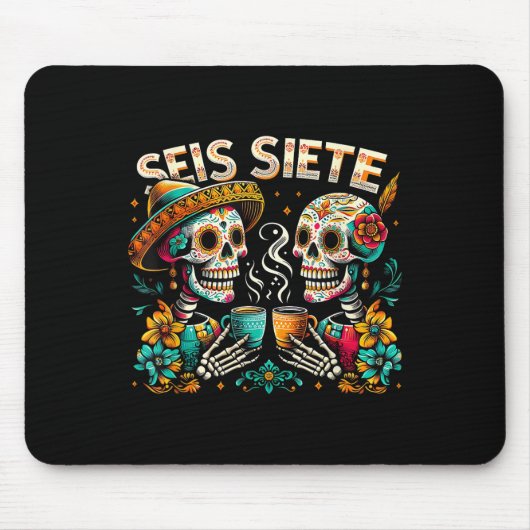 砂糖のドクロ コーヒー フィエスタ メキシコの日のセイス シエテ 6 マウスパッド (正面)