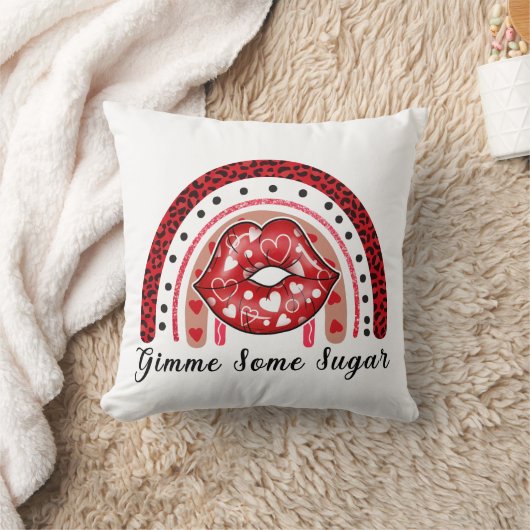 砂糖のバレンタインパーソナライズされたを食べる クッション (ブランケット)