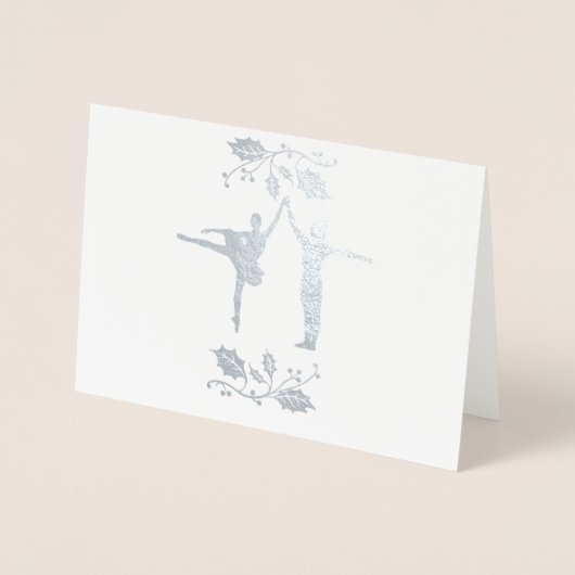 砂糖のプラム妖精および王子Christmas 箔カード (正面)